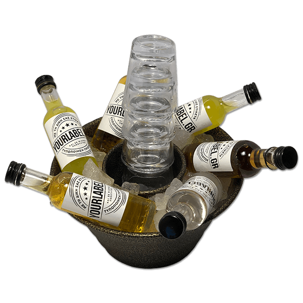 Your label liqueur serving trays 50ml