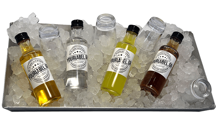 Your label liqueur serving trays big 100ml